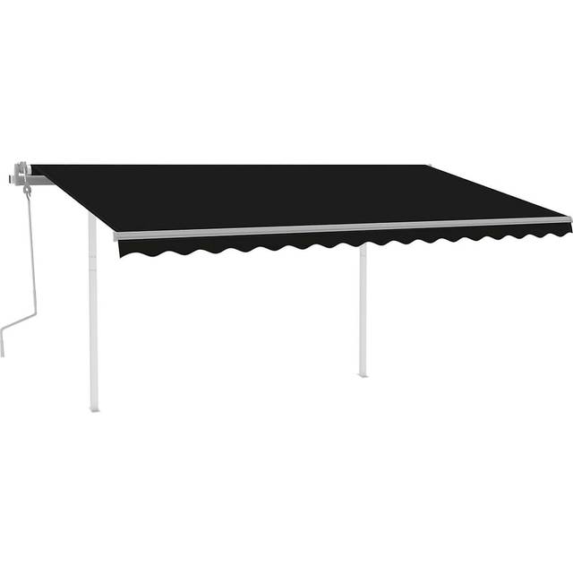 Markis med stolpar manuellt infällbar 4x3 m antracit