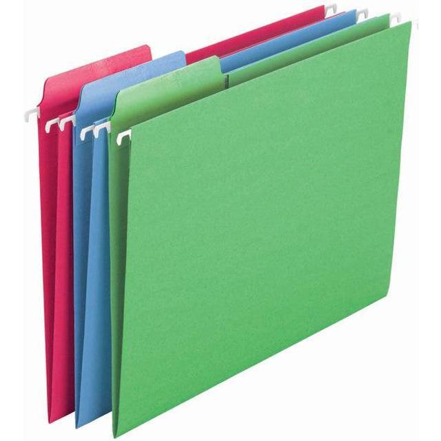 Smead Erasable FasTab Hanging Folders  1/3-Cut  Letter  11 Point St  Assorted  18/Box