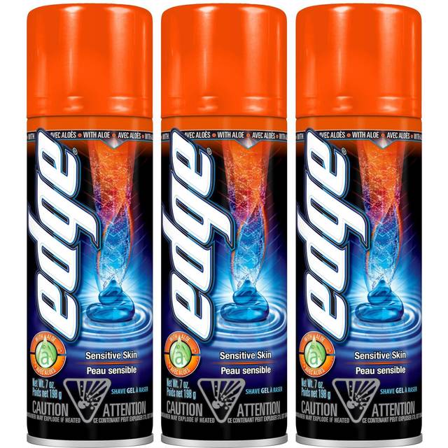 Edge Shaving Gel for Men, Sensitive Skin with Aloe, 7oz (3 Pack) - Sha