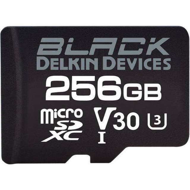 Delkin Devices 256GB UHS-I MicroSDXC Memory Card with SD Adapter in Black