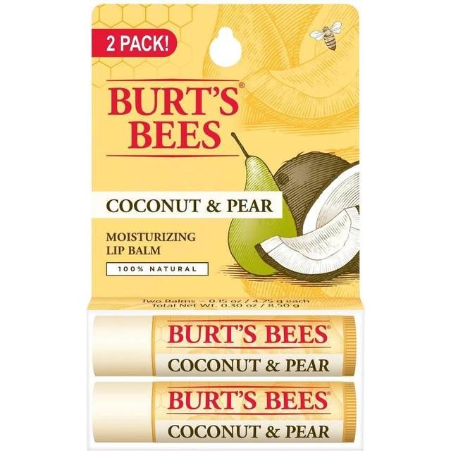 Burts Bees Coconut and Pear Moisturizing Lip Balm Twin Pack for Unisex 2 x 0.15 oz Lip Balm