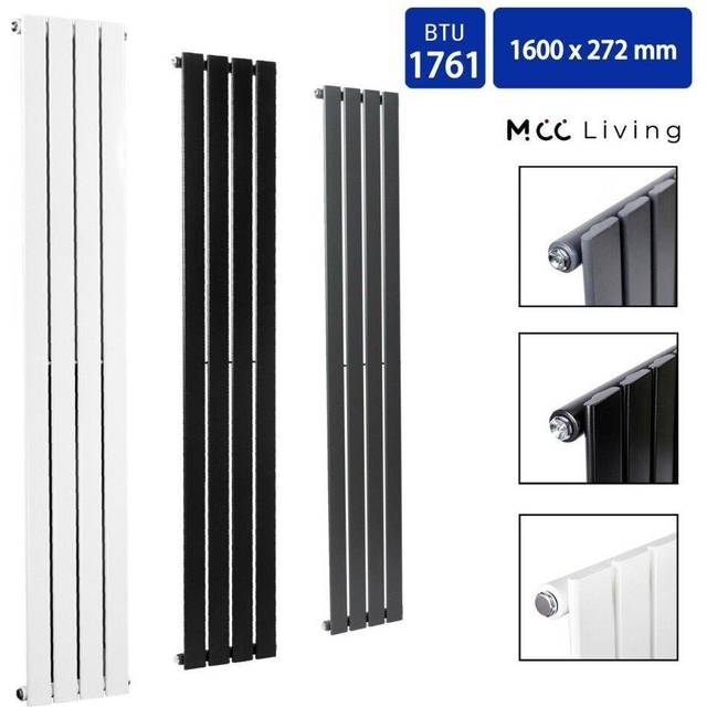 MCC Designer Flat Panel Single Radiator 1600X272 White, White