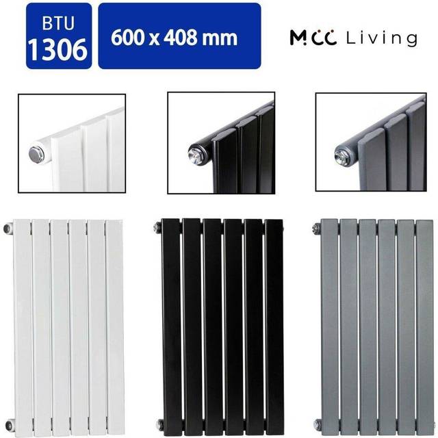 MCC Direct Mcc Designer Flat Panel Single Radiator 600 X 408Mm White, White