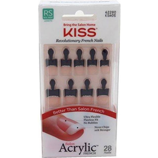 Kiss Salon Acrylic French Medium Length 28 Nails
