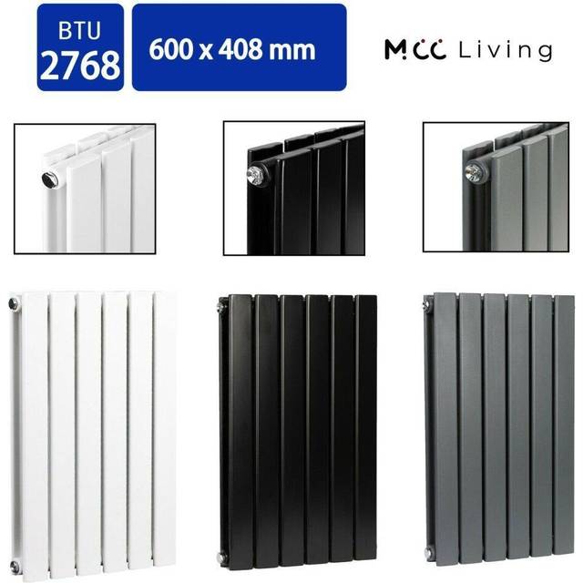 MCC Designer Flat Panel Double Radiator 600X408 White, White