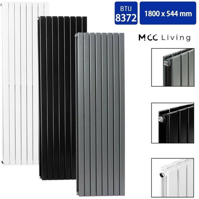 Mcc Direct - 1800 x 544mm Double Designer Flat Panel Central Heating Radiator matt black