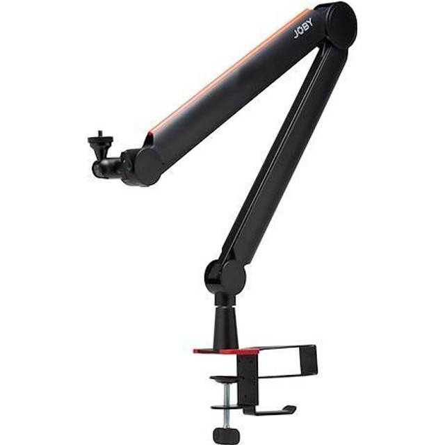 JOBY Wavo Boom Arm, professionell arm för mikrofon, streamer och podcaster, tyst bomstativ, mugghållare och hörlurar, bordsklämma, dold kabelhållare för kabelhantering, svart