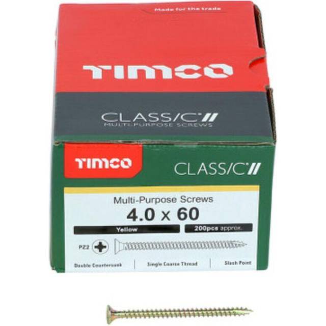 TIMCO Classic Multi-Purpose Screws Pz Double Countersunk Yellow - 400- you get 3