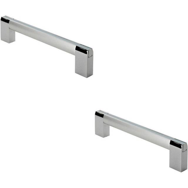 2x Multi Section Straight Pull Handle 224mm Centres Polished Matt Satin Chrome