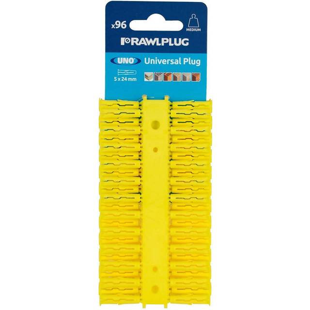 Rawlplug R-U1-YEL-96-C Yellow UNO® Plugs 5 x 24mm (Card 96)