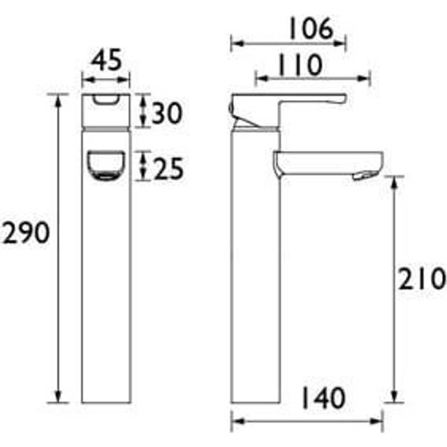 Bristan Nero Tall Mono Basin Mixer Tap - Chrome