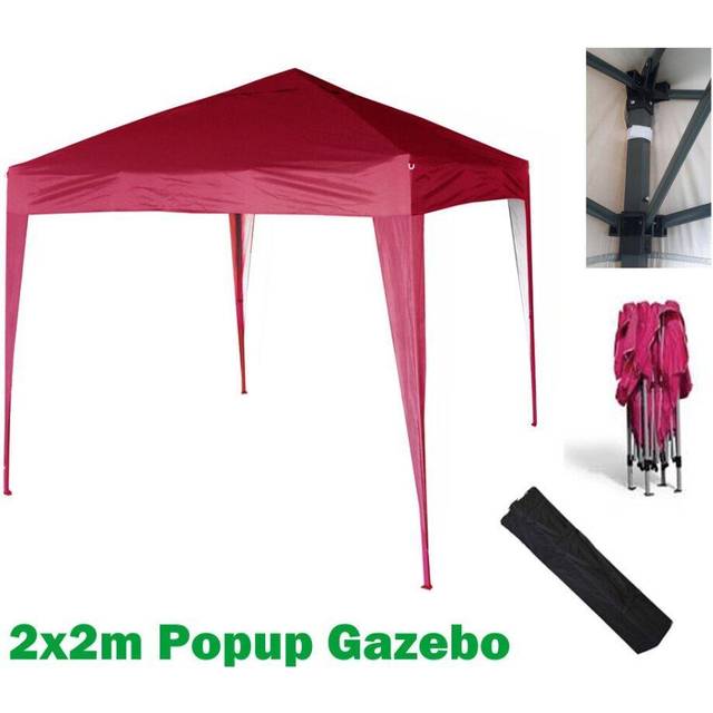 (Red) Mcc@home GAZEBO 2x2m Pop-up Gazebo Waterproof Outdoor Garden Marquee Canopy