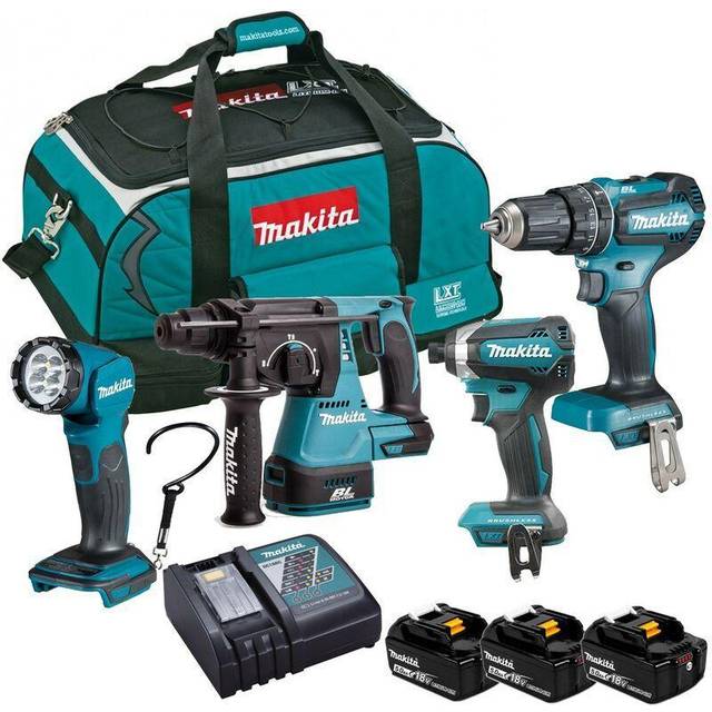 Makita DLX4138TX1 18v 4 Piece LXT Drill Torch Brushless Kit Lithium - 3 x 5.0AH