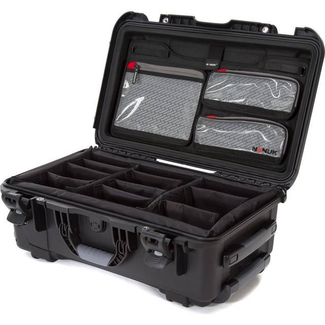 Nanuk 935 Waterproof Hard Case with Lid Organizer and Padded Divider with Wheels(Black)