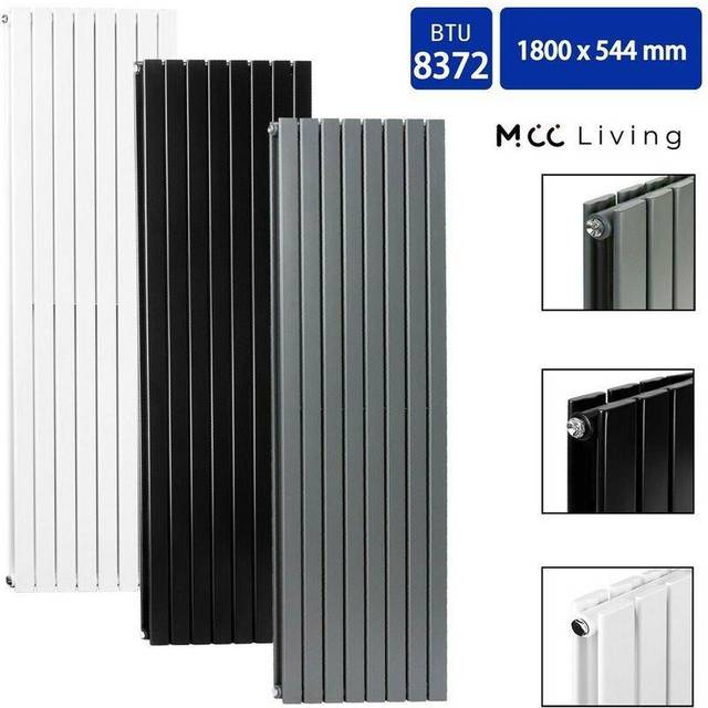 1800 x 544mm Double Designer Flat Panel Central Heating Radiator white