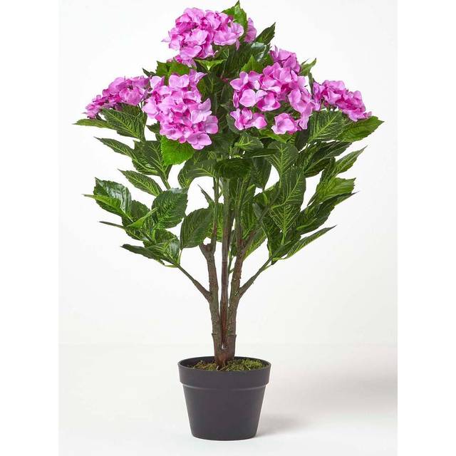 Homescapes Artificial Fuchsia Pink Hydrangea in Pot, 85 cm - Purple