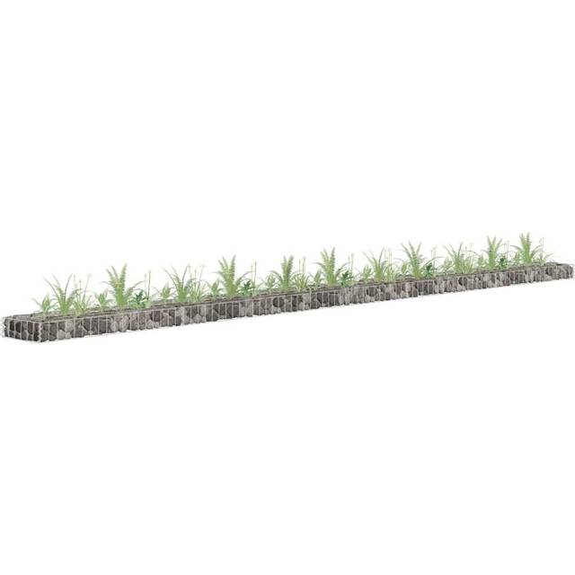 vidaXL Planteringsgabion upphöjd galvaniserat stål 450x30x10 cm