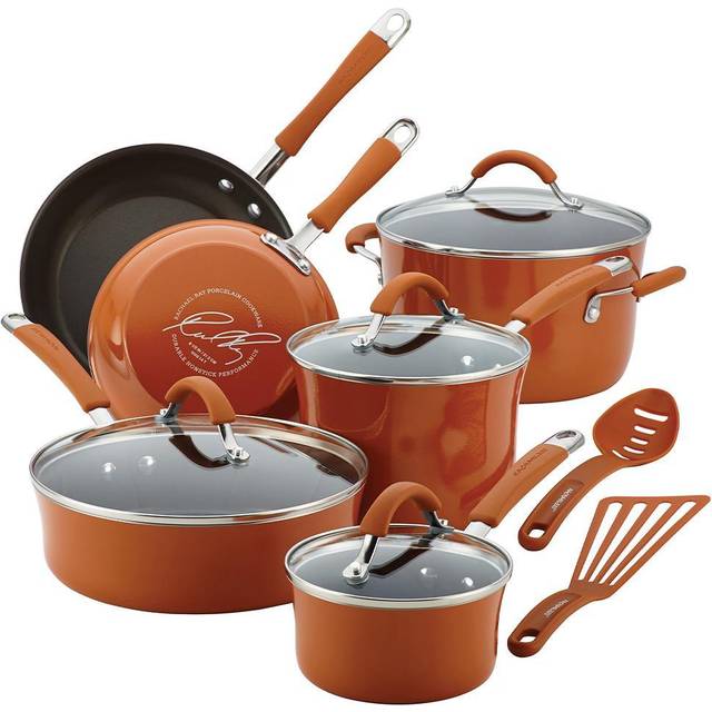 Cucina 12-Piece Nonstick Cookware Set - Pumpkin Orange