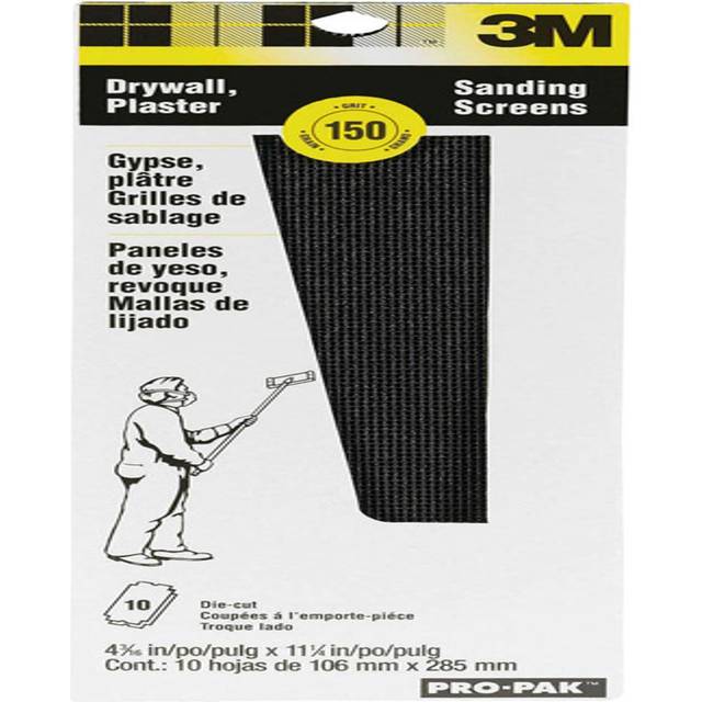 3M Drywall Sanding Screens 99437  4 3/16 in x 11 1/4 in  150 grit  10 screens/pk  10 pks/cs