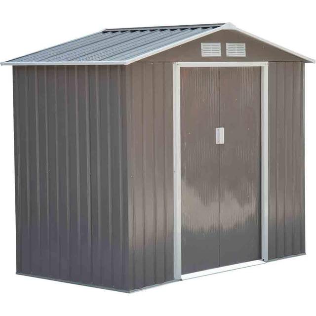 Outsunny Garden Shed Storage Unit w/Locking Door Floor Foundation Vent Grey | TJ Hughes