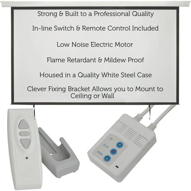 120" electric motorised ceiling wall mountable projector screen 16:9 home cinema