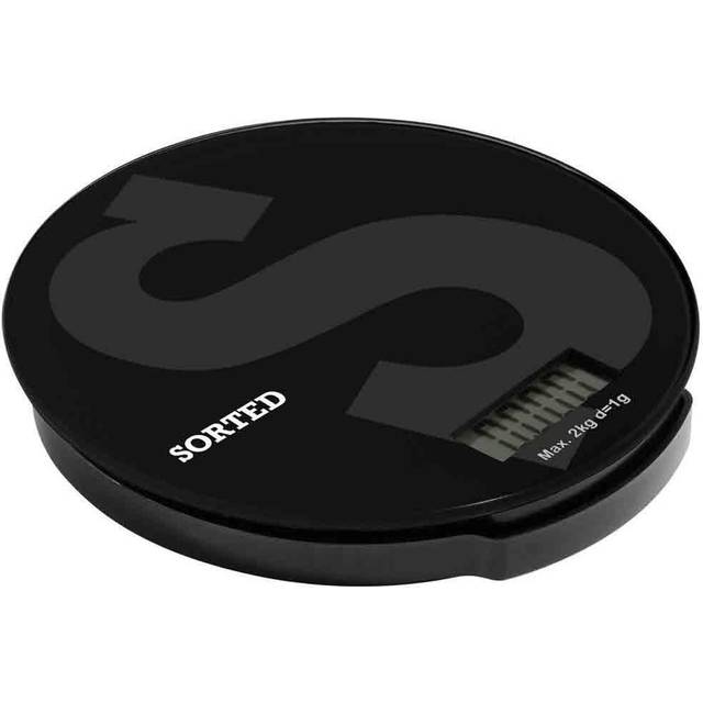 Premier Housewares - Interiors by Premier Black Glass 2kg Digital Kitchen Scale, Accurate Measurements for Perfect Dishes with Glass Kitchen Scale