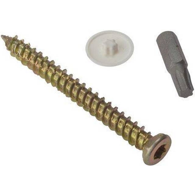 FandF Masonry Torx Frame Fixing Screw 7.5 x 82mm (100 Pack) in Yellow
