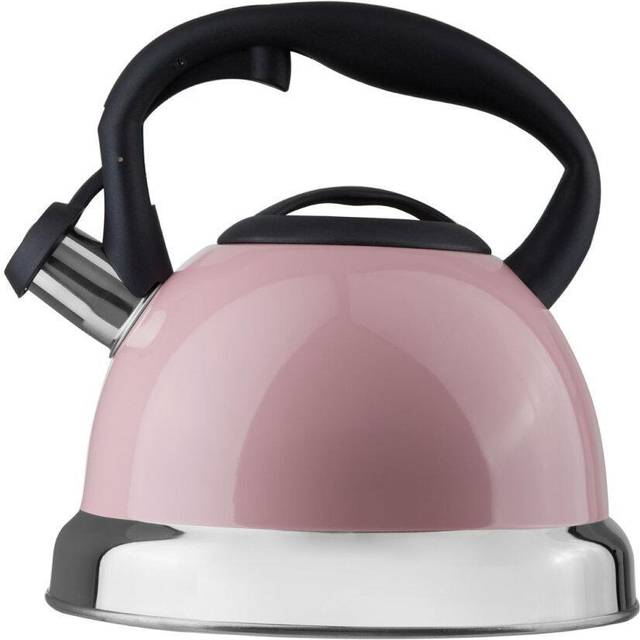 3000ml Pink Whistling Kettle, Stainless Steel Stovetop Kettle With Whistle & Cool Touch Handle, Pink Finish - One Size