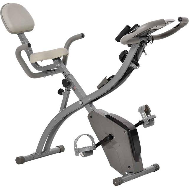 HOMCOM Grey 2-In-1 Upright Exercise Bike With Adjustable Resistance