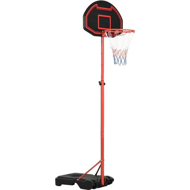 Homcom Steel Frame Adjustable Basketball Hoop Stand Black/red