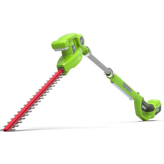 Greenworks Tools Battery-Powered Pole Mounted Pruner and Hedge Trimmer 2-in-1 G24PSHK2 (Li-Ion 24V 20 cm Sword Length and 51 cm with 18 mm Cutting