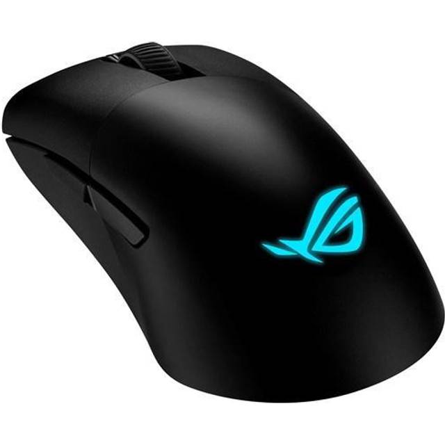 Asus ROG Keris trådlös AimPoint gamingmus, Tri-mode-anslutning (2, 4 GHz RF, Bluetooth, trådbunden), 36 000 DPI-sensor, 5 programmerbara knappar, ROG SpeedNova, utbytbara strömbrytare, paracordkabel,