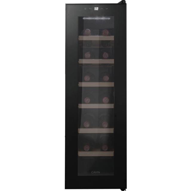 Wine cooler freestanding black, Cavin Northern Collection 14, one temperature zone, 14 bottles, silent wine cooler, affordable wine cooler, W: 27.3 x H: 84.5 x D: 55 cm