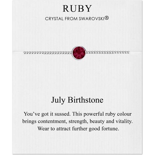 July (ruby coloured) birthstone bracelet created with zircondia® crystals