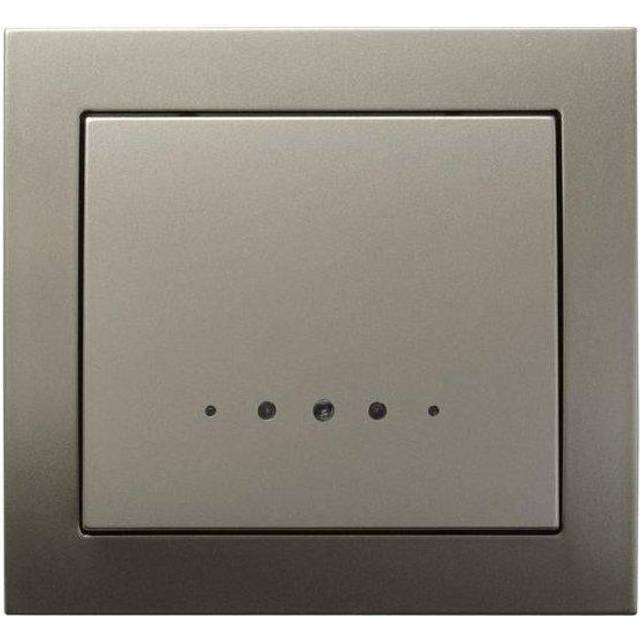 Ospel - Single Big Button Indoor Light Switch Click Wall Plate Light Satin with Light