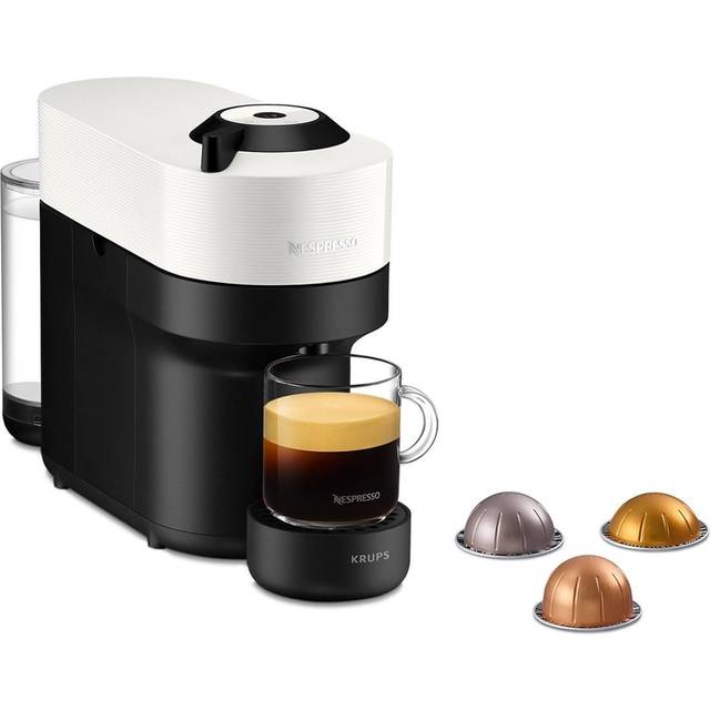 Nespresso Krups XN9201 Vertuo Pop kaffekapselmaskin | kapacitet: 560 ml | automatisk kapseldetektering | one-touch-system | 4 koppstorlekar | förkortad uppvärmningstid | hållbar | Coconut White