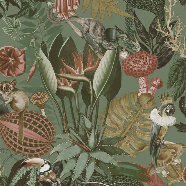 Holden Decor Wonderland Sage Wallpaper - Green - 53cm x 10.05m