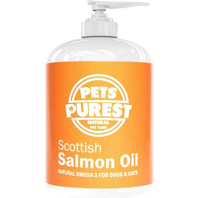 Pets Purest Skotsk laxolja för hundar, katter och husdjur 1000 ml - Ren Omega 3, 6 & 9 Fiskolja fodertillsats för naturlig päls, immunstöd, kliande hud, led- och hjärnhälsa