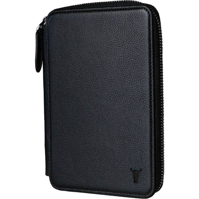 Leather Travel Wallet / Organiser - Black