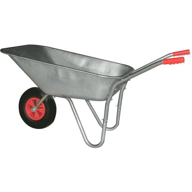 KCT 80L Galvanised Wheelbarrow Garden Steel with Pneumatic Tyre