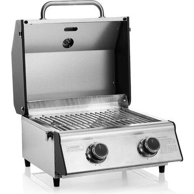 CosmoGrill Compact Stainless Steel 2 Burner Gas BBQ For Terraces Camping