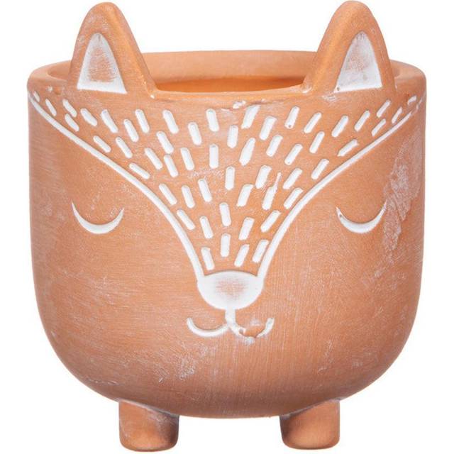 Mini Indoor Terracotta Planter, Home Decoration Gift, Fox Planter, Rustic Animal Plant Pot, Animal Lover Gift