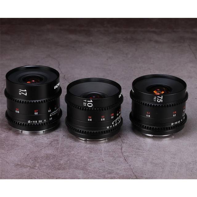 Laowa Cine Prime 3 Lens set (7.5mm,10mm, 17mm) for Micro Four Thirds