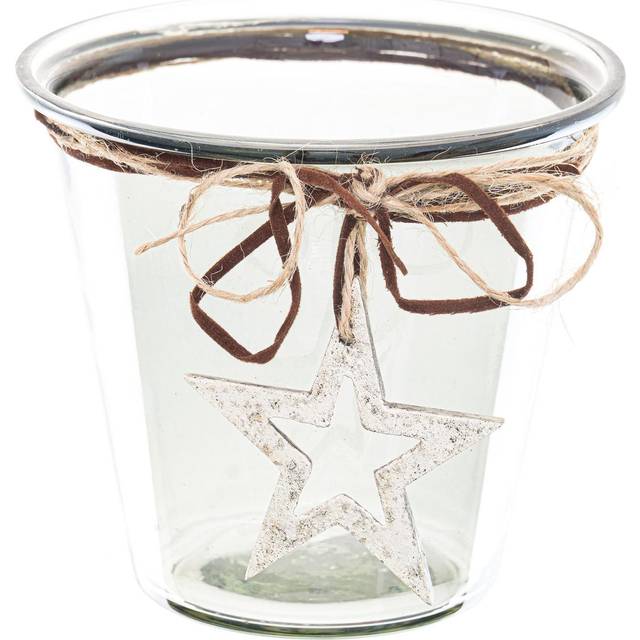 Smoked Midnight Hammered Star Medium Candle Holder