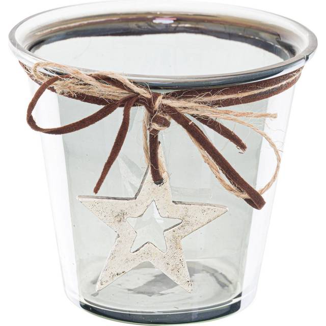 Smoked Midnight Hammered Star Small Candle Holder