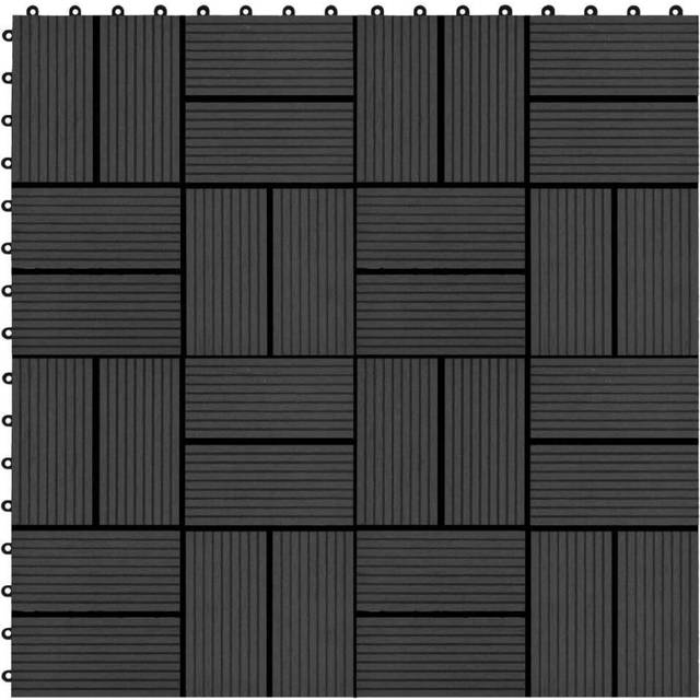 Vidaxl - 11 pcs Decking Tiles wpc 30x30 cm 1 sqm Black