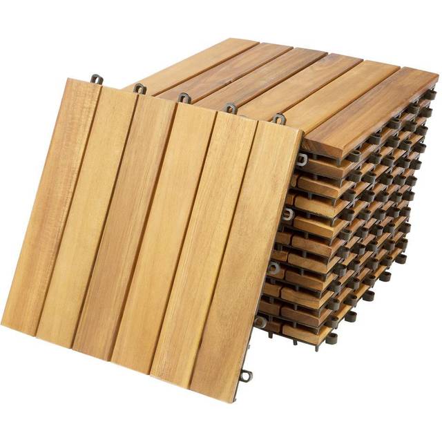 Decking Tiles 11Pcs Acacia Wood 30x30cm