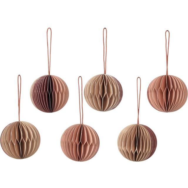 Broste Copenhagen Ball Christmas bauble honeycomb Ø5 cm 6 pieces Multi/pink