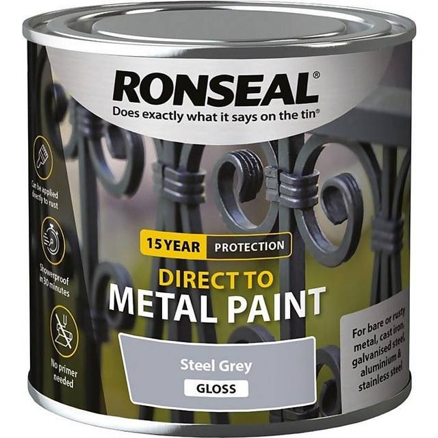 Ronseal direct to metal paint steel grey gloss 250ml