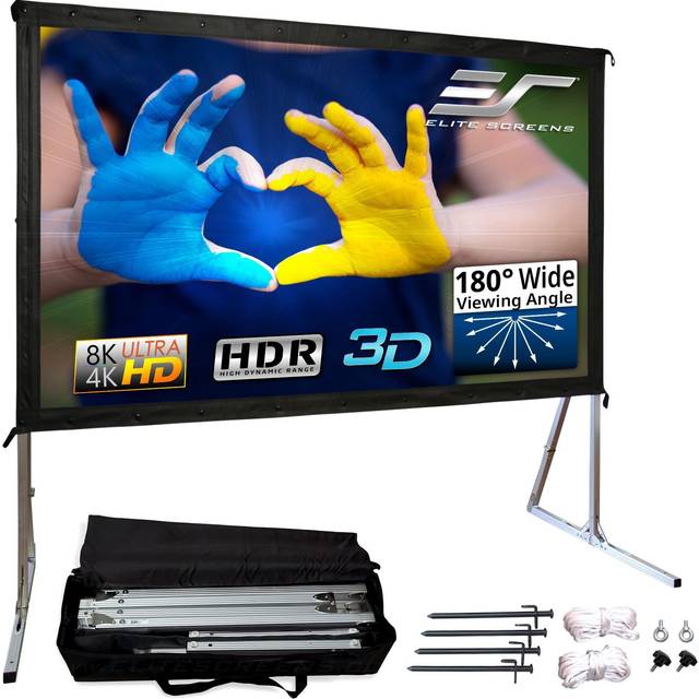 Elite Screens Yard Master 2, 120-INCH Outdoor Indoor Projector Screen 16:9, Fast Easy Snap On Set-up Freestanding Portable Movie Screen Foldable Front